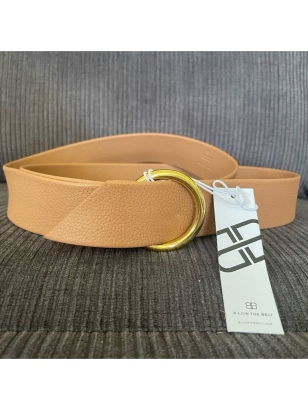 B-Low the Belt Mia Gold and Tan Chic Glam Business Casual Accent Belt NWT OS - Picture 2 of 12